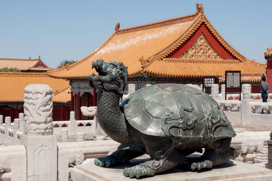 Imperial palace silhouette with red walls, Beijing